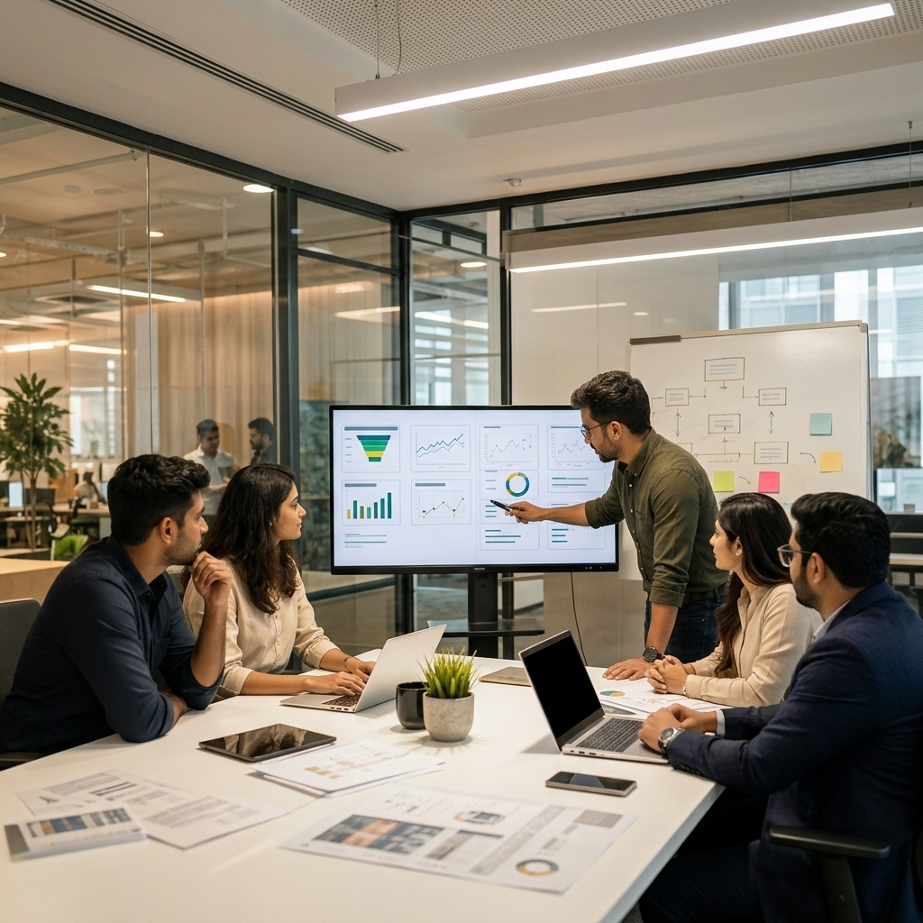 MIACIA engineering and systems integration team collaborating in a modern conference room